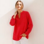 Jednobarevná tunika s texturou malinová – Sleviste.cz