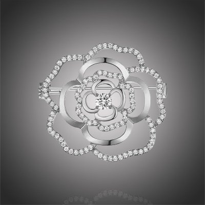 Éternelle elegantní brož se zirkony Eduarda B2179 stříbrná – Zbozi.Blesk.cz