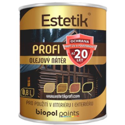 Estetik Profi Olej na dřevo 0,8 l bílý – Zboží Mobilmania