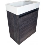 BPS-koupelny Koupelnová skříňka závěsná s keramickým umyvadlem Marta 40 Wenge P/L – Zboží Mobilmania