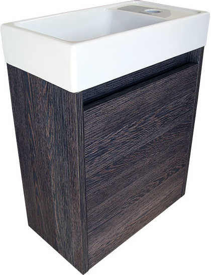 BPS-koupelny Koupelnová skříňka závěsná s keramickým umyvadlem Marta 40 Wenge P/L