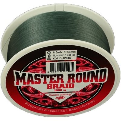 Giants Fishing Šňůra Master Round Braid Zelená 1000m 0,12mm 9,8kg – Zboží Mobilmania