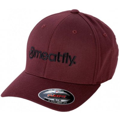 MEATFLY Brand Flexfit / maroon Červená / – Zbozi.Blesk.cz