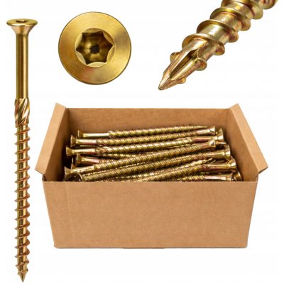 Vruty zápustné 6x140 mm TORX 100 ks do dřeva – Hledejceny.cz