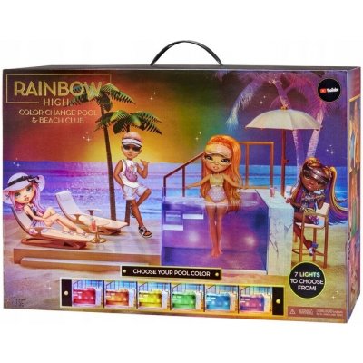 Rainbow High Bazén Měnící Barvu Beach Club + Příslušenství 578475 – Hledejceny.cz