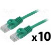 síťový kabel Lanberg PCU5-20CC-0025-G Patch, U/UTP, 5e, lanko, CCA, PVC, 0,25m, zelený