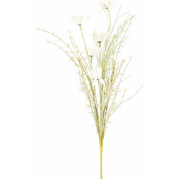 Květina Umělé luční květy 50 cm, bílá