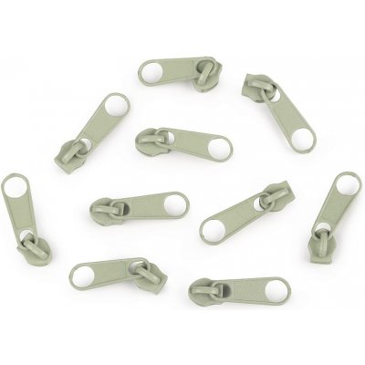 Jezdec ke spirálovým metrážovým zipům 3 mm - různé barvy Jezdec ke spirálovým zipům 3 mm: 244 Světlonce zelená – Sleviste.cz