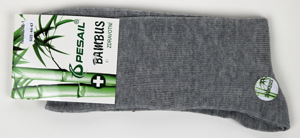 Pesail pánské zdravotní bambusové ponožky šedé