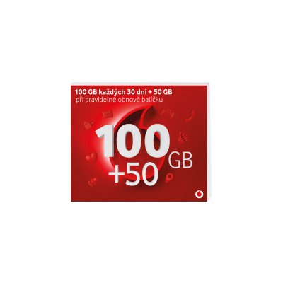 Vodafone SIM Předplacená karta GIGA 100GB + 50GB – Sleviste.cz