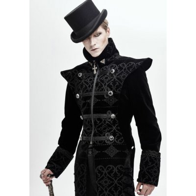 Devil Fashion Bodom Gothic Floral Velvet Coat With Slit – Zbozi.Blesk.cz