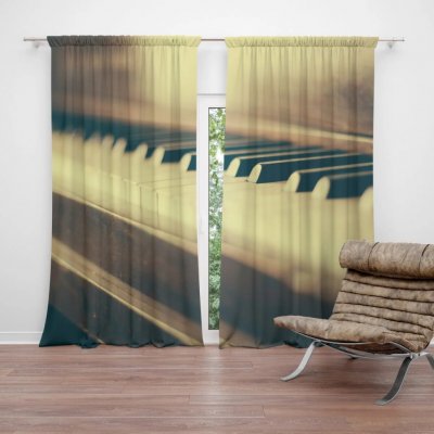 Sablio Závěs Klávesy klavíru: 2ks 140x250cm – Hledejceny.cz