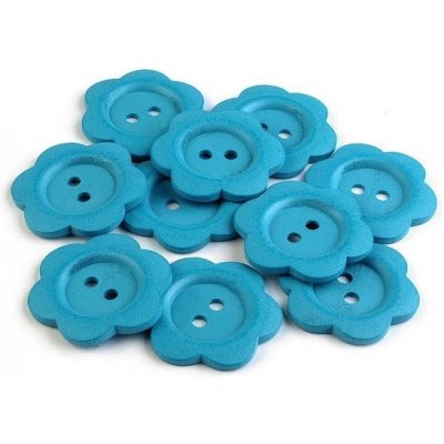 Knoflík dřevěný dekorační modrý 50mm – Hledejceny.cz