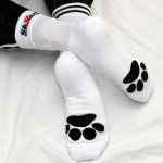 Ponožky Sk8erboy Puppy 43–46, bílé bavlněné ponožky s tlapkami – Zboží Dáma