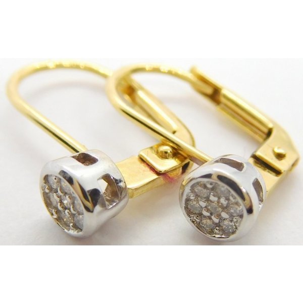 Klenoty Budín diamantové zlaté náušnice s diamanty bílé a žluté zlato BO185  HKD29 od 9 790 Kč - Heureka.cz