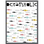 Dětský plakát Oceanoholic 40X50 cm + šedý kamenný rám