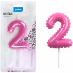 Svíčka č. 2 balónek RŮŽOVÁ LUMA – Sleviste.cz
