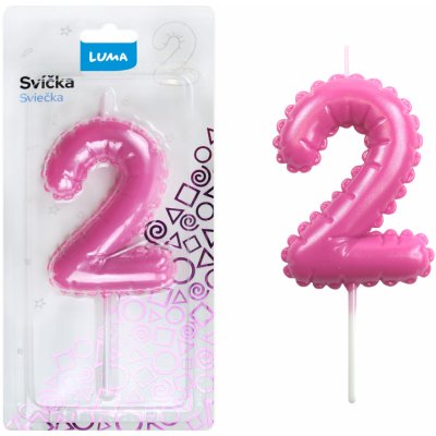 Svíčka č. 2 balónek RŮŽOVÁ LUMA – Sleviste.cz