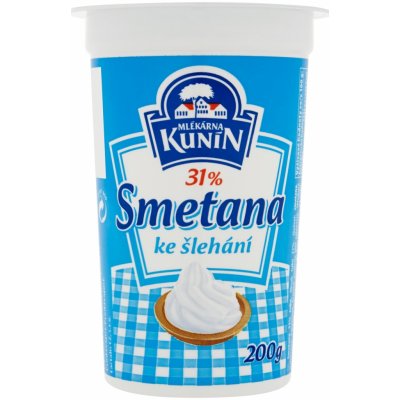 Mlékárna Kunín Smetana ke šlehání 31% 200 g – Hledejceny.cz