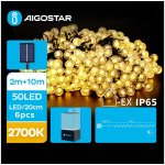 Aigostar LED Solární dekorační řetěz 50xLED 8 funkcí 12m IP65 teplá bílá | AI0429 – Zbozi.Blesk.cz