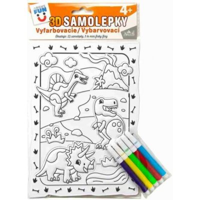 ARGUS Kreativní tvoření 3D vybarvovací samolepky dinosaurus 19390002 – Hledejceny.cz