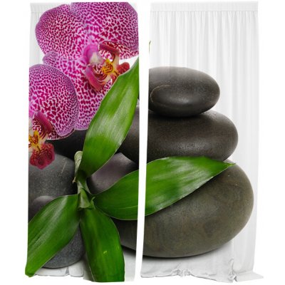 IMPAR Závěsy Orchidej na kamenech (Rozměr : 140x250, Materiál: Interlock) – Hledejceny.cz