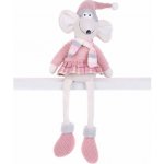 MagicHome Vánoční figurka Myška růžová látka 19x17x59 cm – Hledejceny.cz