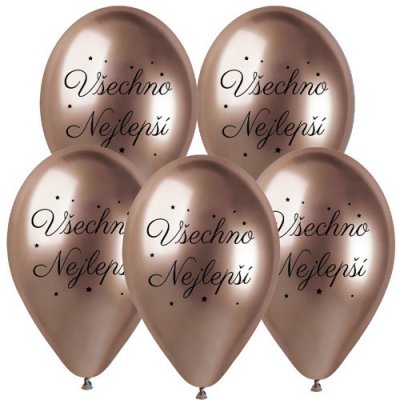 Party Deco Balonky Chrome Všechno nejlepší CZ Rose gold 33 cm – Hledejceny.cz