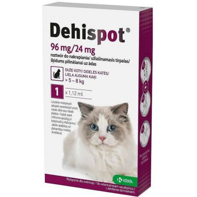 Krka Dehispot (5 - 8kg) kapky proti blechám a klíšťatům pro kočky 1 x 1,12 ml – Zboží Dáma