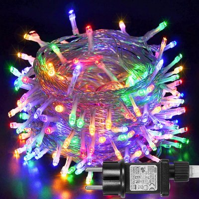 ROSNEK 20m 200 LED pohádkových světel 8 světelných režimů s časovačem vnitřní venkovní vodotěsná pohádková světla pro zahradu dvůr svatba vánoční večírek barevná – Zboží Mobilmania