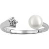 Prsteny SILVEGO stříbrný prsten Star s perlou a Brilliance Zirconia MSS201RW