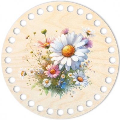 Dřevěný svět online Dno, víko, kruh 15 cm, Sedmikrásky – Zboží Mobilmania