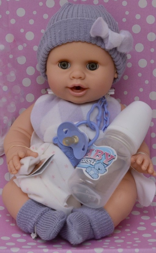 Berjuan Interaktivní miminko holčička Pepa fialová čepice PeBaby Susú