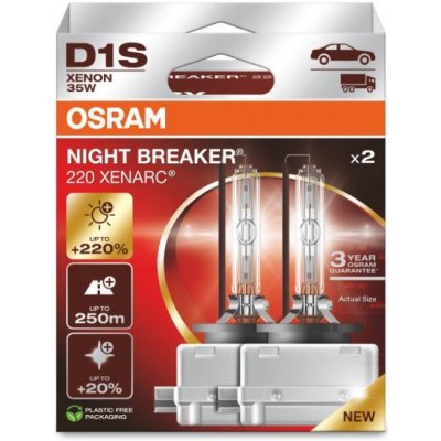 OSRAM XENONOVÁ VÝBOJKA XENARC D1S NIGHT BREAKER LASER +200% 35W 66140XNN-HCB 2KS – Zboží Mobilmania