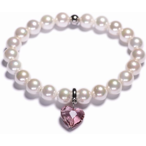 Lavaliere dámský perlový náramek bílé shell perly Swarovski přívěsek ve  tvaru srdce 00903 od 1 449 Kč - Heureka.cz