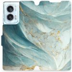 Mobiwear Motorola Edge 50 Fusion VP34S Zelenkavý a zlatavý mramor – Sleviste.cz