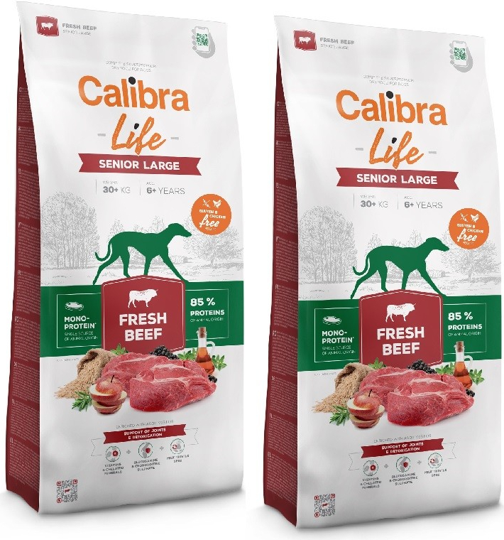 Calibra Dog Life Senior Large Fresh Beef 2 x 12 kg