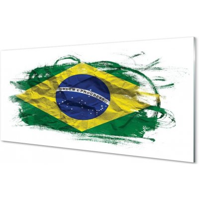 Obraz na skle brazilská vlajka 100x50 cm