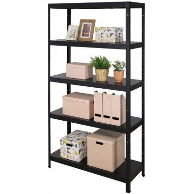 Kovona Regál 180 x 90 x 40 5 polic lak černý – Hledejceny.cz