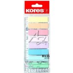 Kores samolepicí záložky 45x12mm/8x25ks Pastel Strips "na pravítku" – Hledejceny.cz