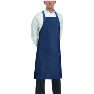 EGOchef Kuchárska zástera ku krku s vreckom Jeans 85x90 cm E-6116070F – Hledejceny.cz