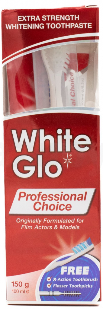 White glo professional zubní pasta choice 150 ml + zubní kartáček 1 ks dárková sada