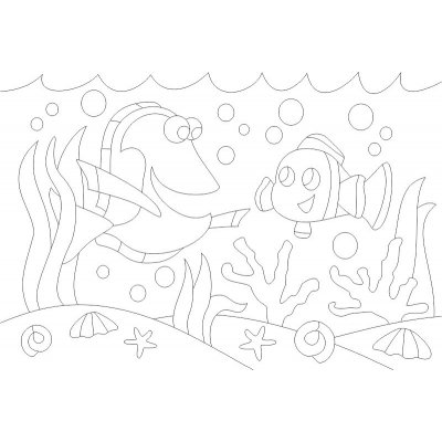 Radost v písku Šablona na pískování korálové rybky 1 A5 148 x 210 mm – Zboží Mobilmania