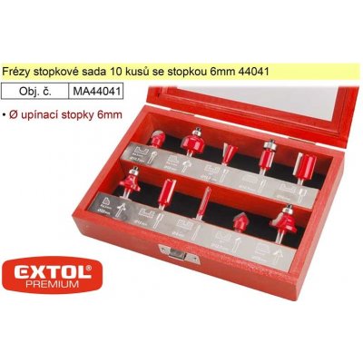 EXTOL PREMIUM Frézy stopkové sada 10 kusů se stopkou 6mm 44041 – Zboží Dáma