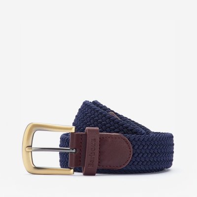 Barbour Modrý strečový pásek Stretch Webbing belt