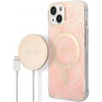 Pouzdro Guess case + charger set Apple iPhone 14 Plus 4G Print MagSafe růžové – Zboží Mobilmania