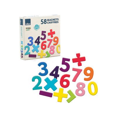 Vilac Dřevěné magnetické číslice 58 ks – Zboží Dáma