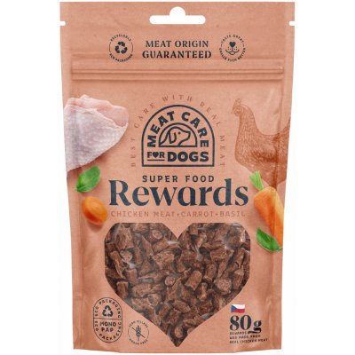 Meat Care Rewards Dog kuřecí s mrkví a bazalkou 80 g – Zboží Dáma