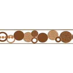 IMPOL TRADE D 58-017-4 Samolepící bordura kruhy hnědé, rozměr 5 m x 5,8 cm