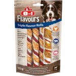 8in1 Triple Flavour snacky Rolls žvýkací tyčinky 3 kusy 113 g – Hledejceny.cz
